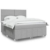 vidaxl cama box spring con colchon tela gris claro 180x200 cm