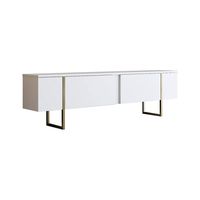 mueble tv blanco efecto madera dorado 180x30h50 cm