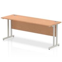 impulse 1800600 rectangle silver cantilever leg desk oak - mi002651