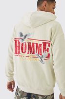 sudadera con capucha cremallera y estampado homme de paloma cream