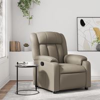 vidaxl sillon reclinable de cuero sintetico color capuchino