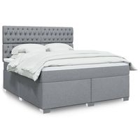 vidaxl cama box spring con colchon tela gris claro 180x200 cm