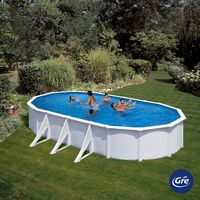 piscina desmontable de acero blanco ovalada gre 73 x 375 x 120 m