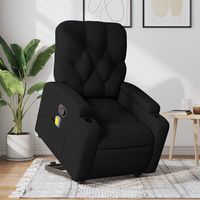 vidaxl sillon reclinable de masaje elevable tela negro