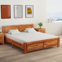 vidaxl estructura de cama de madera maciza de acacia 160x200 cm