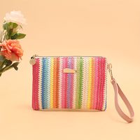 mini bolso de mano bordado con ondas multicolores con correa desmontable bolso de mano informal de moda para telefono pintalabios llaves esencial para viajes y desplazamientos