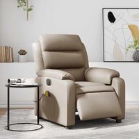 vidaxl sillon reclinable de masaje electrico cuero sintetico capuchino