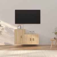 vidaxl set de muebles para tv 2 pzas madera contrachapada roble sonoma