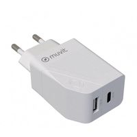 muvit cargador de carga rapida usb 18w 1 usb-c 20w blanco