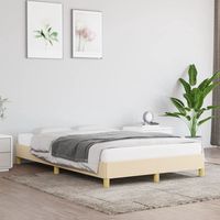 vidaxl estructura de cama sin colchon tela crema 120x190 cm