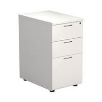 mezzo desk high 3 drawer pedestal - 600 deep - white - tesdhp3wh