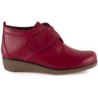 pie de angel zapatos de tacon botines clasicos de piel rojos con velcro para mujer