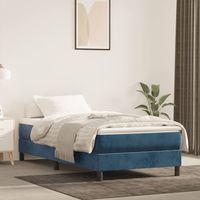 vidaxl colchon muelles ensacados para ninos terciopelo azul 80x160 cm