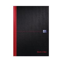 black n red book casebound 90gsm narrow ruled 192pp a4 - 100080474