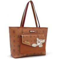 nikky by nicole lee bolso de mano tote nikky finds meow marron para mujer