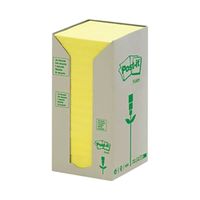 post-it notes recycled tower 76x76mm canary yellow pack of 16