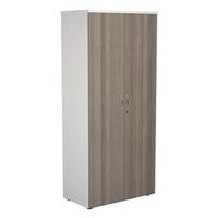 1800 wooden cupboard 450mm deep white carcass grey oak doors