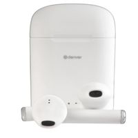 denver twe-46white auriculares bluetooth con estuche de carga blancos