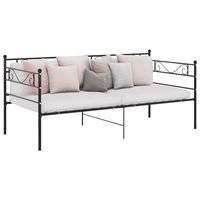 vidaxl estructura de sofa cama sin colchon metal negro 90x200 cm