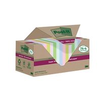 post-it super sticky recycled 76x76 assorted pack of 18