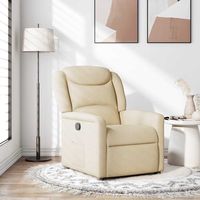 vidaxl sillon reclinable de tela crema