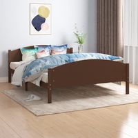 vidaxl estructura cama sin colchon madera pino marron oscuro 160x200cm