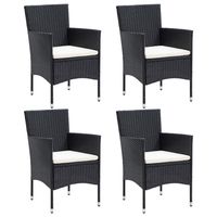 vidaxl sillas de comedor para jardin 4 unidades ratan sintetico negro