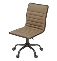 sillon de oficina de piel sintetica patinada marron