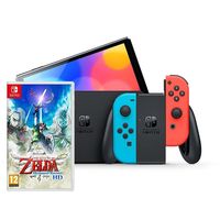 nintendo pack switch oled azul neonrojo neon  the legend of zelda skyward sword hd