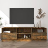 vidaxl mueble para tv madera contrachapada roble ahumado 150x335x45cm