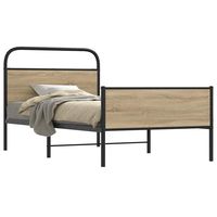 vidaxl estructura de cama sin colchon 100x190 cm madera roble sonoma