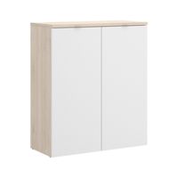 armario multiusos 2 puertas imitacion madera blanca roble 79x40h96 cm