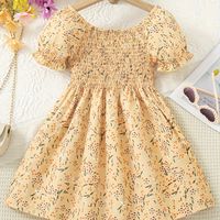 vestido dulce de flora para ninas elegante y de manga corta regalo de primavera verano