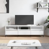 vidaxl mueble de tv madera contrachapada blanco 150x30x445 cm