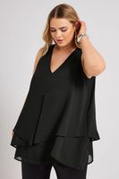 yours london top en capas negro  mujer curvy y tallas grandes yours london