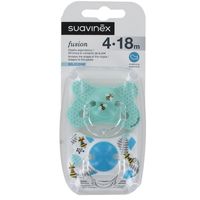 suavinex chupete silicona fusion anatomico 4-18m 2 unds