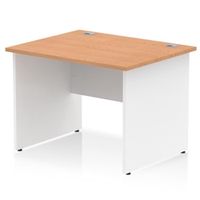 impulse 1000x800mm straight office desk oak top white panel end leg