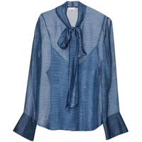 liu jo blusa blusa en mezcla de seda estampada para mujer