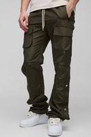 pantalon tall cargo ajustado de campana con cintura elastica verde