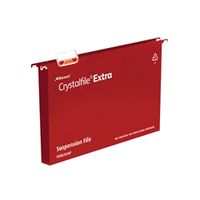 rexel crystalfile extra 30mm suspension file foolscap red 25 pack