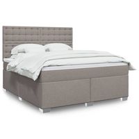 vidaxl cama box spring con colchon tela gris taupe 180x200 cm