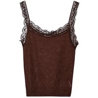 liu jo blusa top de punto con encaje para mujer