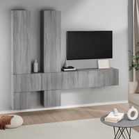 vidaxl mueble de pared para tv madera contrachapada gris sonoma