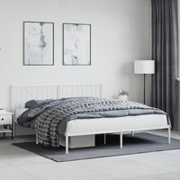 vidaxl estructura cama sin colchon con cabecero metal blanco 183x213cm