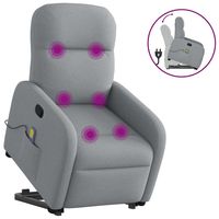 vidaxl sillon de masaje reclinable de pie de tela gris claro