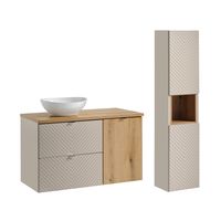 set de muebles con lavabo cesto de ropa estratificado 100cm