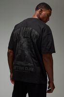 camiseta man active oversize con estampado de tiburon one more rep negro