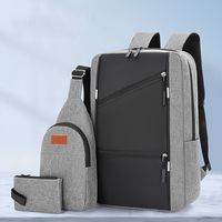 conjunto de mochila de negocios de 3 piezas con bandolera y estuche de lapices bolso de viaje moderno para la escuela y el trabajo diseno sencillo y duradero unisex