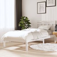 vidaxl estructura de cama individual de madera maciza blanco 90x190 cm