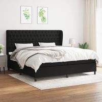 vidaxl cama box spring con colchon tela negro 200x200 cm